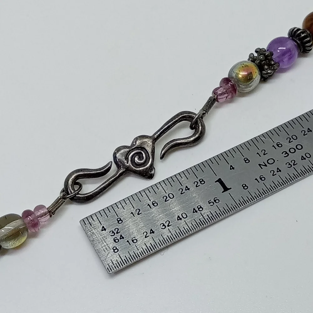 * vintage 925 Honey Amber heart stars artisan necklace 18